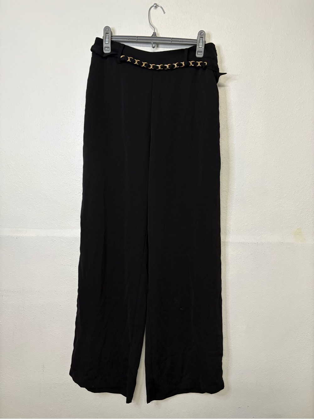 I.N.C. Women Black Wide-Leg Dress Pants with Waist Tie